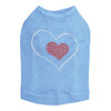 Red Heart inside Heart rhinestone dog tank for large and small dogs.