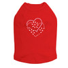 Pink & Red Flower Heart dog tank for large and small dogs.