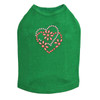 Pink & Red Flower Heart Rhinestone Dog Tank