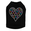 Heart with Multicolor Rhinestud Hearts dog tank for large and small dogs.