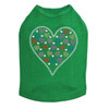 Heart with Multicolor Rhinestud Hearts dog tank for large and small dogs.