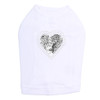 Sequin Silver Heart rhinestone dog tank for large and small dogs.