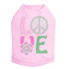 Love with Peace Sign & Flower Rhinestone Dog Tank