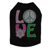 Love with Peace Sign & Flower Dog Tank