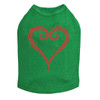 Red Rhinestone Heart dog tank for large and small dogs.