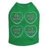 Candy Conversation Hearts Rhinestone dog tank for large and small dogs.