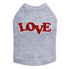 Love - Red Glitter Rhinestone dog tank for large and small dogs.
1.5" X 4" design with red glitter & clear rhinestones.