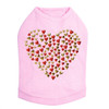Red & Gold Nailhead Hearts Rhinestone dog tank for large and small dogs.