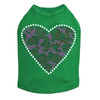 Fuchsia Leopard Heart Rhinestone dog tank for large and small dogs.