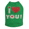 I Love You #2 Rhinestone dog tank for large and small dogs.