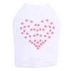 Pink Nailhead Hearts Rhinestone dog tank for large and small dogs.