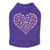 Pink Nailhead Hearts Rhinestone dog tank for large and small dogs.