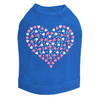 Pink Nailhead Hearts Rhinestone dog tank for large and small dogs.