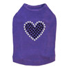 Black Rhinestone Heart dog tank for large and small dogs.