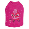 Santa with Snowflakes - Fuchsia Dog Tank