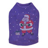 Santa with Snowflakes - Purple Dog Tank
