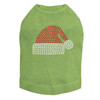 Santa Hat - Lime Dog Tank