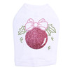 Pink Glitter Ornament - White Dog Tank