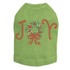 Joy Christmas Wreath - Lime Green Dog Tank