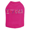 I Love USA - Multicolor Rhinestones dog tank for large and small dogs.