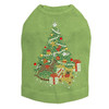 Christmas Tree #2 with Teddy Bear - Lime Dog Tank