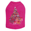 Christmas Tree #2 with Teddy Bear - Fuchsia Dog Tank