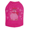 Snowman with Snowflakes & Candy Canes - Fuchsia Dog Tank
