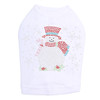 Snowman with Snowflakes & Candy Canes - White Dog Tank