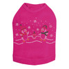 Penguin Family with Snowflakes - Fuchsia Dog Tank