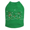 Penguin Family with Snowflakes - Kelly Green Dog Tank