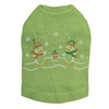 Penguin Family with Snowflakes - Lime Dog Tank