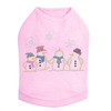 Snowman Family - Pink Dog Tank
