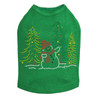 Snowman in Trees - Kelly Green Dog Tank