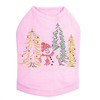 Snowman in Trees - Pink Dog Tank