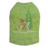 Snowman in Trees - Lime Dog Tank