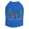 Snowman in Trees - Royal Blue Dog Tank