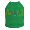Two Snowmen in Trees - Kelly Green Dog Tank