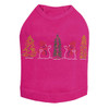 Two Snowmen in Trees - Fuchsia Dog Tank