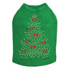 Gold Christmas Tree with Red Bows - Kelly Green Dog Tank