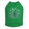 Purple & Green Christmas Trees with Swarovski Snowflakes - Kelly Green Dog Tank