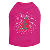 Red & Green Christmas Trees with Swarovski Snowflakes - Fuchsia Dog Tank