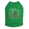 Red & Green Christmas Trees with Swarovski Snowflakes - Kelly Green Dog Tank