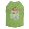 Santa Face with Curly Beard - Lime Dog Tank