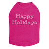 Happy Holidays - Fuchsia Dog Tank