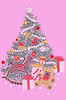 Christmas Tree #2 with Teddy Bear - Medium Pink Women's T-shirt