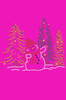 Snowman in Trees - Hot Pink Women's T-shirt