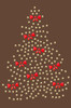 Gold Christmas Tree with Red Bows - Brown Women's T-shirt
