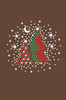 Red & Green Christmas Trees with Austrian crystal Snowflakes - Brown Women's T-shirt
