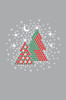 Red & Green Christmas Trees with Austrian crystal Snowflakes - Gray Women's T-shirt