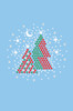 Red & Green Christmas Trees with Austrian crystal Snowflakes - Light Blue Women's T-shirt